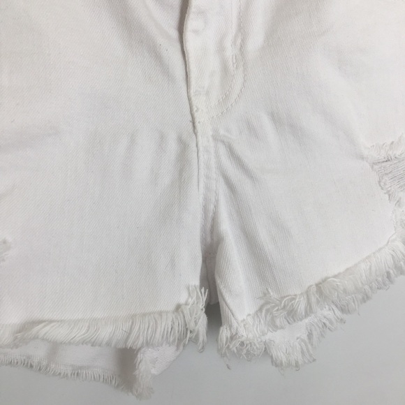 KanCan Hillary Raw Hem Distressed Denim Short White Women’s Size 27 The Buckle - Picture 8 of 13